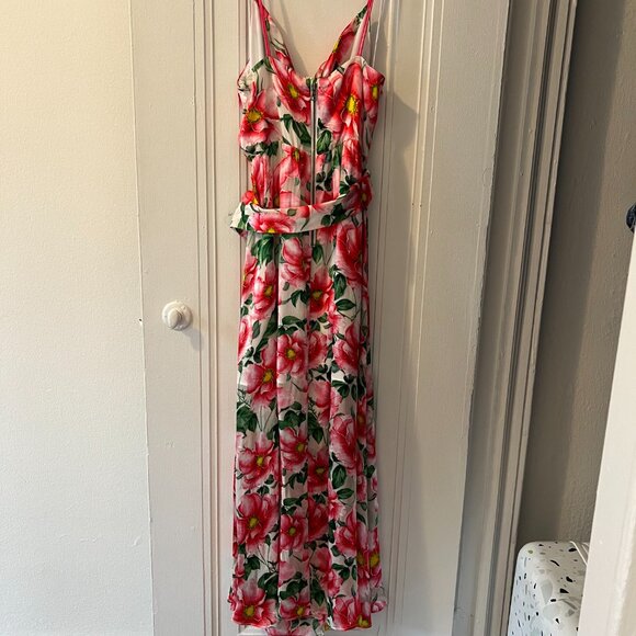 Alice + Olivia floral cowl neck midi dress - Picture 3 of 5